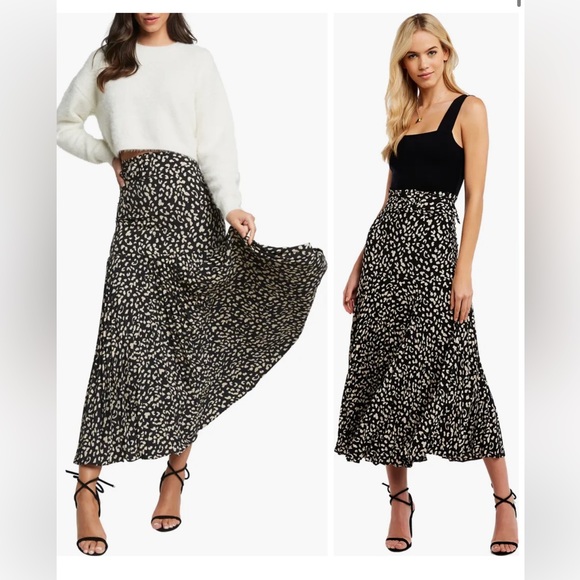 Bardot Classic Buckle Pleated Midi Skirt - Picture 2 of 7